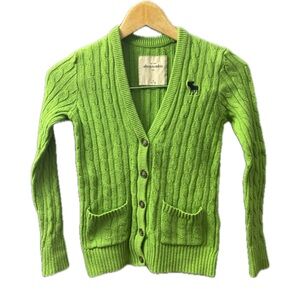 Abercrombie & Fitch Vibrant Green Knit Sweater girls size Medium